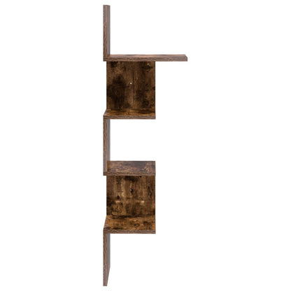 Wall Shelf Wall-Mounted Brown 32 x 21 x107 cm Engineered Wood