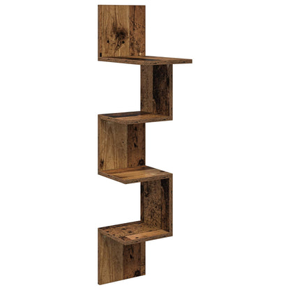 Wall Shelf Wall-Mounted Brown 32 x 21 x107 cm Engineered Wood
