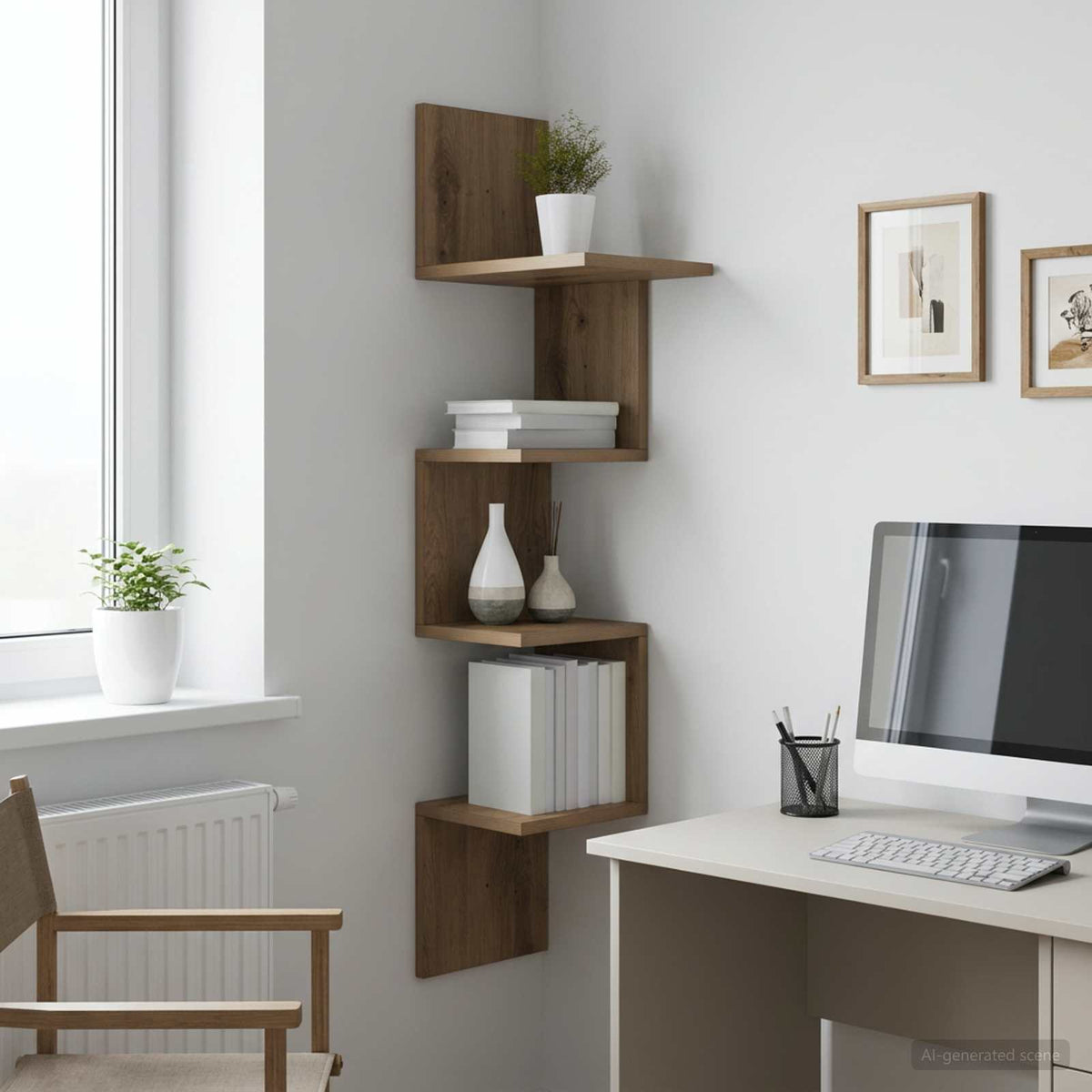 Wall Shelf Wall-Mounted Artisan Oak 32 x 21 x107 cm