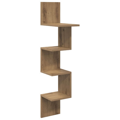 Wall Shelf Wall-Mounted Brown 32 x 21 x107 cm Engineered Wood