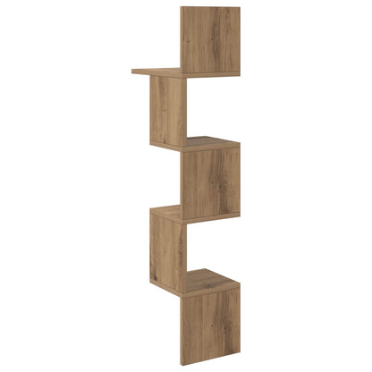 Wall Shelf Wall-Mounted Brown 32 x 21 x107 cm Engineered Wood