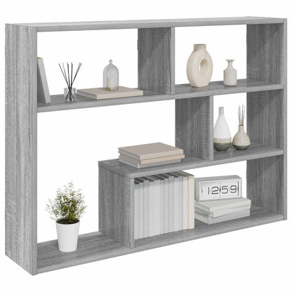 Wall Shelf Wall-Mounted Grey 95 x 20 x 69.5 cm Engineered Wood