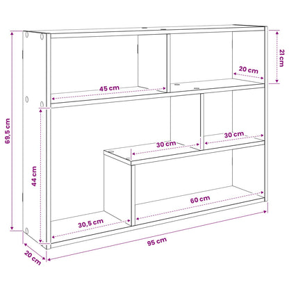 Wall Shelf Wall-Mounted Brown 95 x 20 x 69.5 cm Engineered Wood