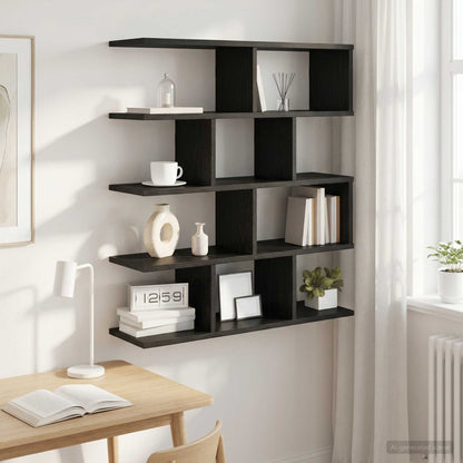 Wall Shelf Black Oak 70 x 20 x 100 cm Engineered Wood