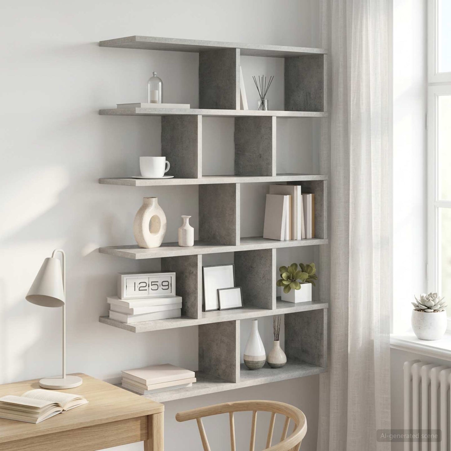 Wall Shelf Concrete Grey 70 x 20 x 100 cm Engineered Wood