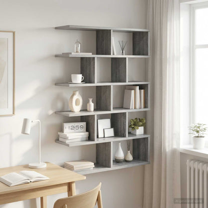 Wall Shelf Grey Sonoma 70 x 20 x 100 cm Engineered Wood