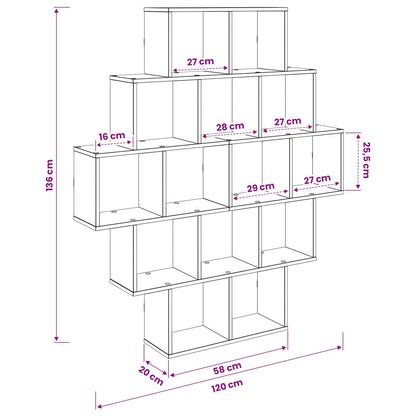 Wall Shelf Concrete Grey 120 x 20 x 136 cm Engineered Wood