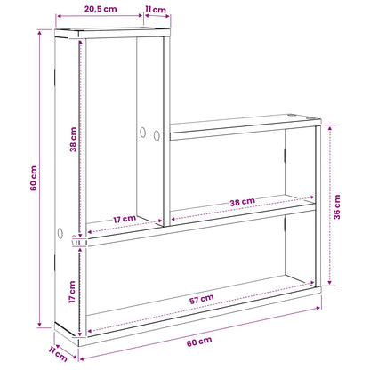 Wall Shelf Grey Sonoma 60 x 11 x 60 cm Engineered Wood