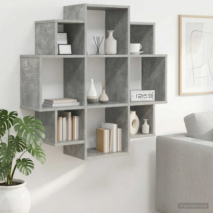 Wall Shelf Concrete Grey 90 x 25 x 90 cm Engineered Wood