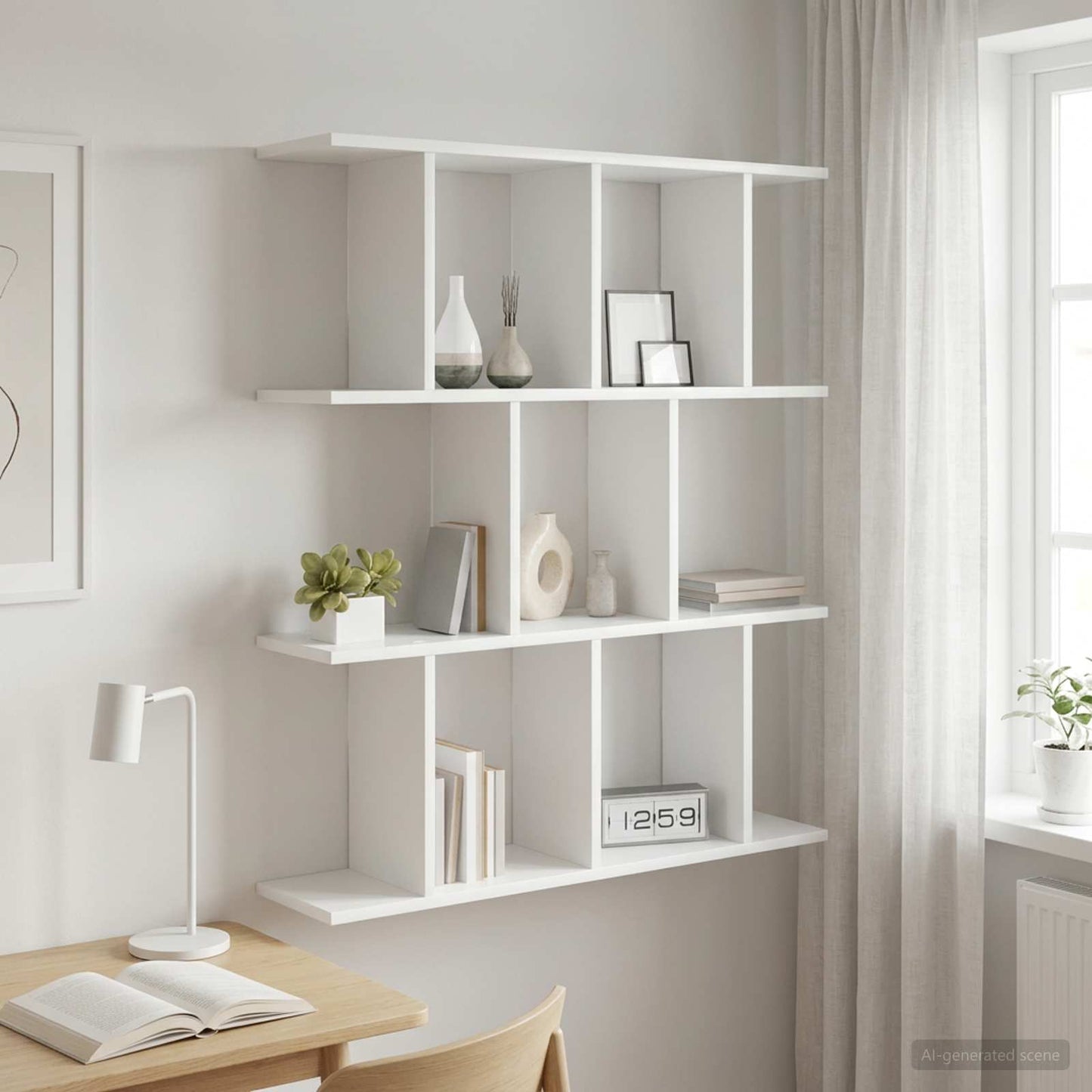Wall Shelf White 80 x 20 x 96 cm Engineered Wood