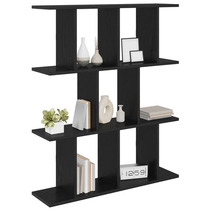Wall Shelf Black Oak 80 x 20 x 96 cm Engineered Wood