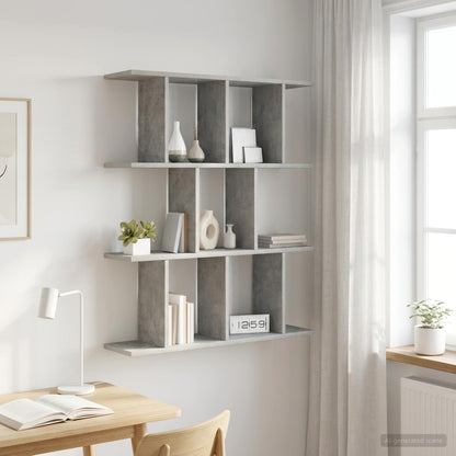 Wall Shelf Concrete Grey 80 x 20 x 96 cm Engineered Wood