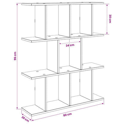 Wall Shelf Concrete Grey 80 x 20 x 96 cm Engineered Wood