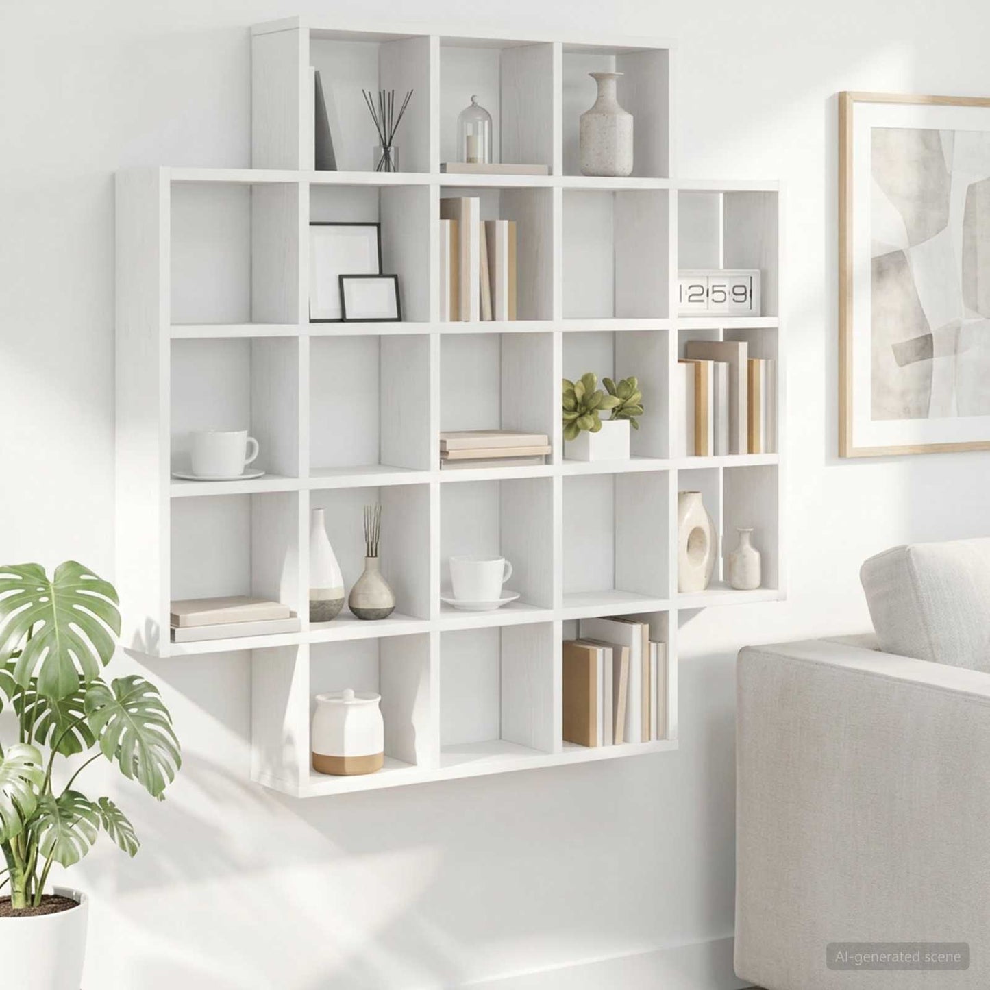 Wall Shelf White 100 x 13 x 100 cm Engineered Wood