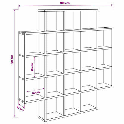 Wall Shelf White 100 x 13 x 100 cm Engineered Wood