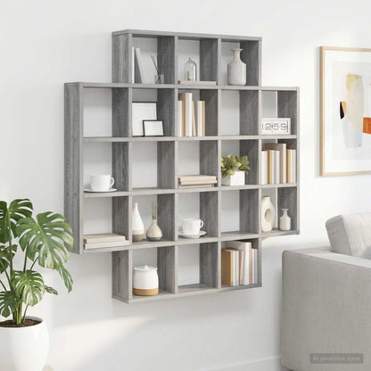 Wall Shelf Grey Sonoma 100 x 13 x 100 cm Engineered Wood