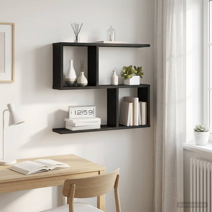 Wall Shelf Black Oak 60 x 12 x 50.5 cm Engineered Wood