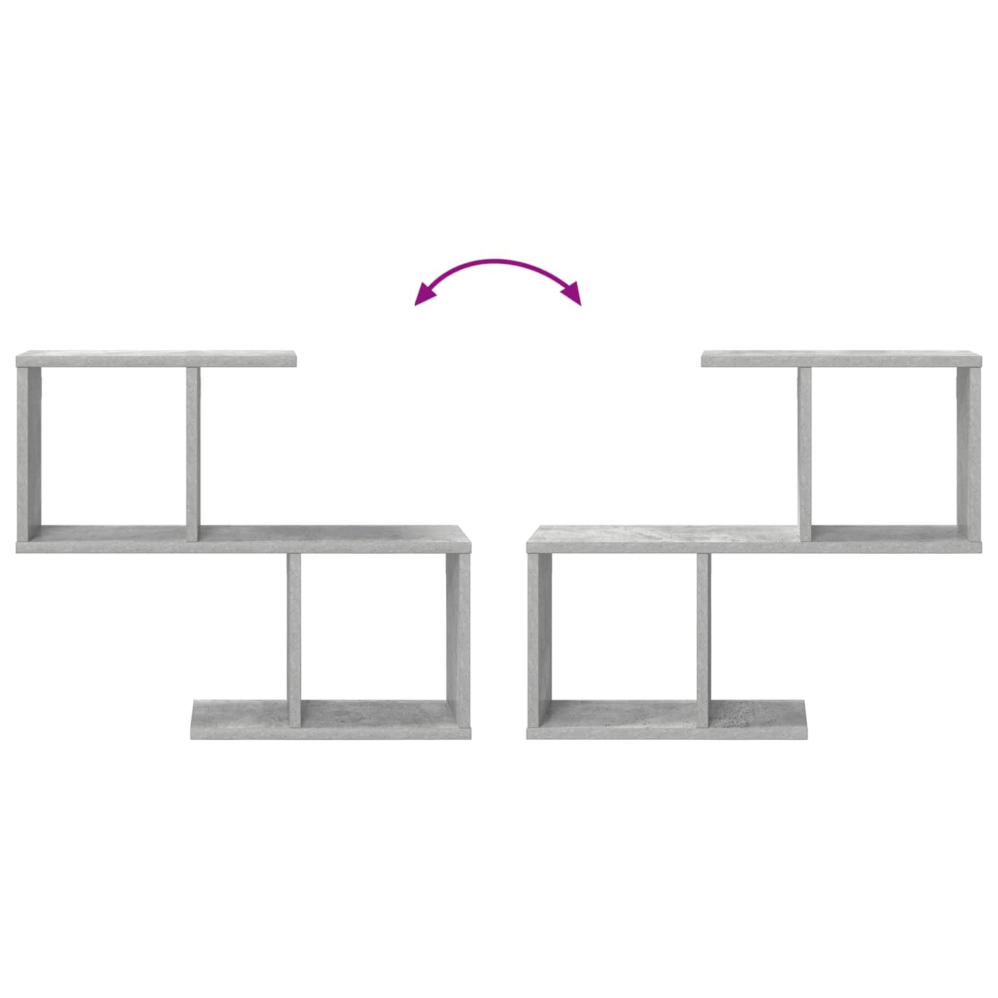 Wall Shelf Concrete Grey 60 x 12 x 50.5 cm Engineered Wood