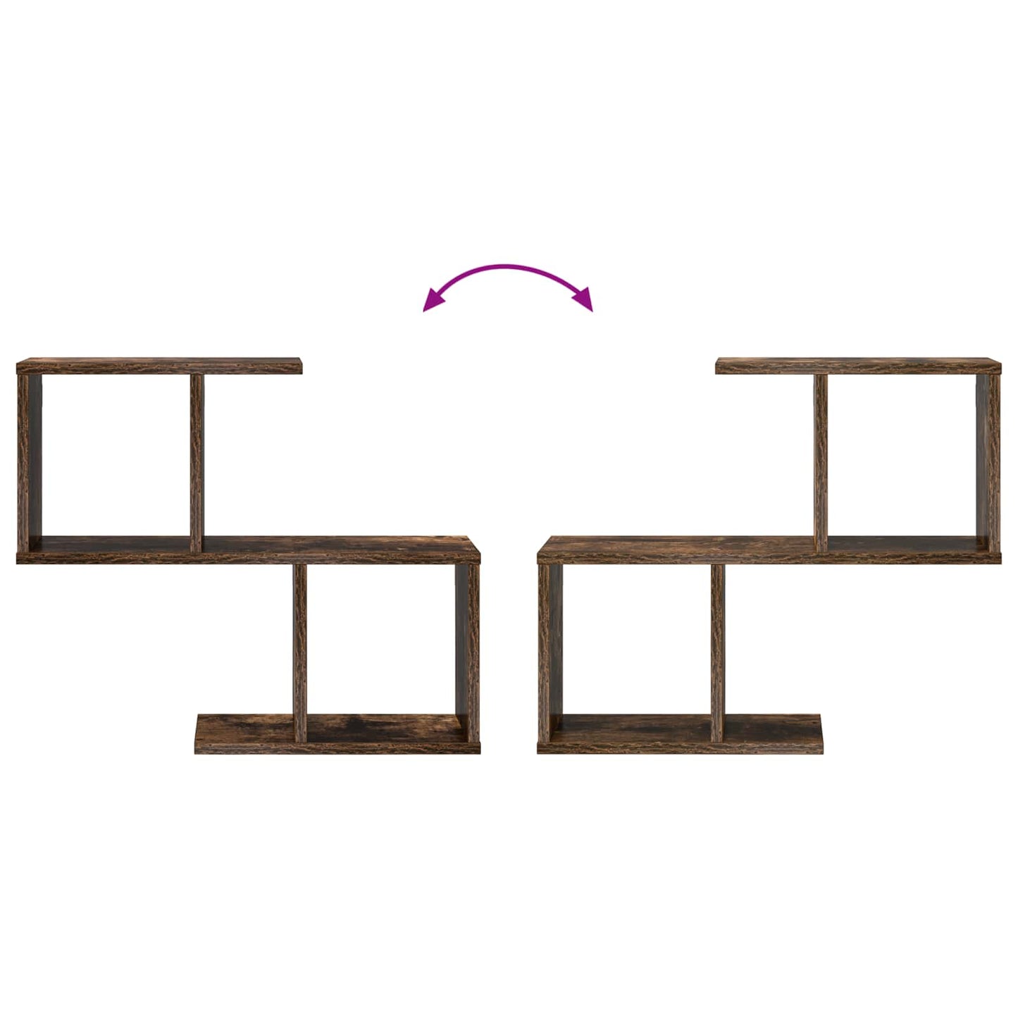 Wall Shelf Smoked Oak 60 x 12 x 50.5 cm Engineered Wood