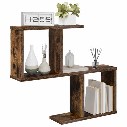 Wall Shelf Smoked Oak 60 x 12 x 50.5 cm Engineered Wood