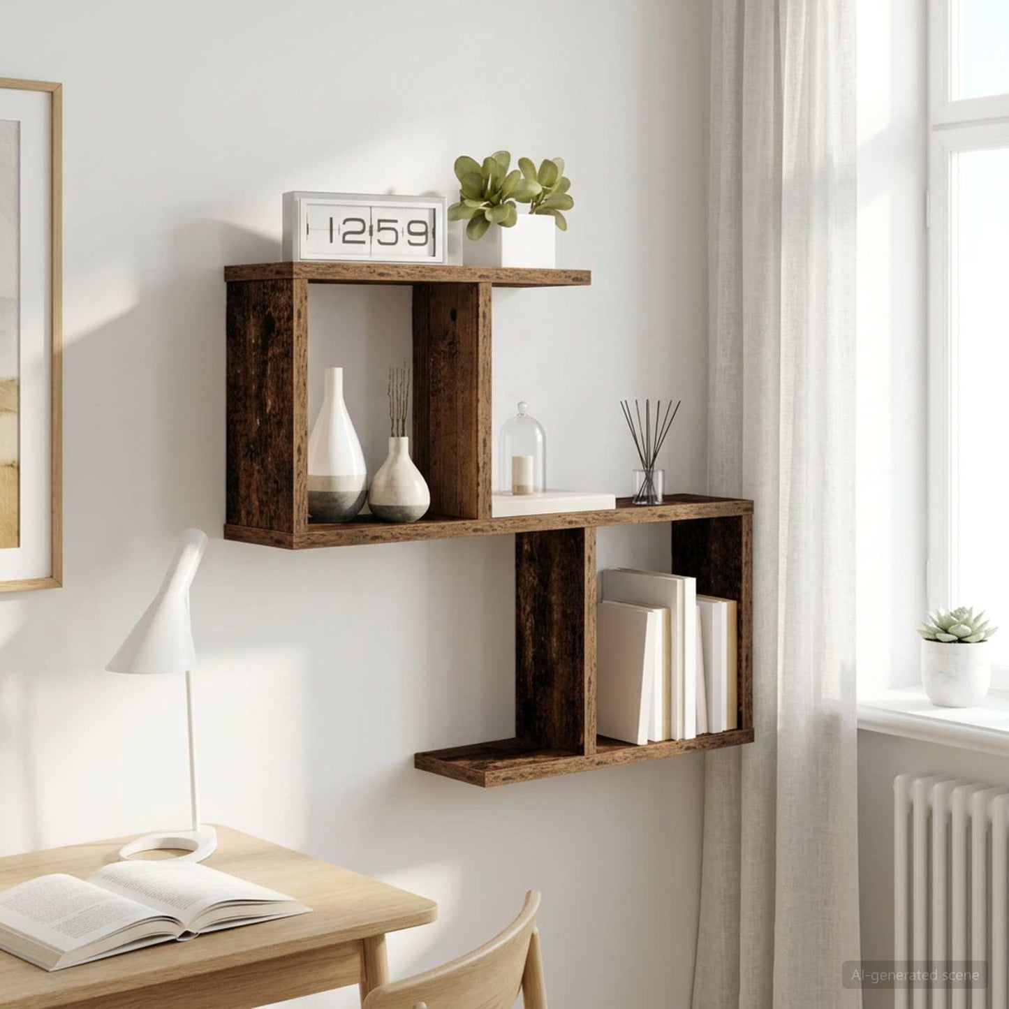 Wall Shelf Old Wood 60 x 12 x 50.5 cm Engineered Wood