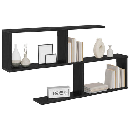 Wall Shelf Black Oak 100 x 12 x 50.5 cm Engineered Wood