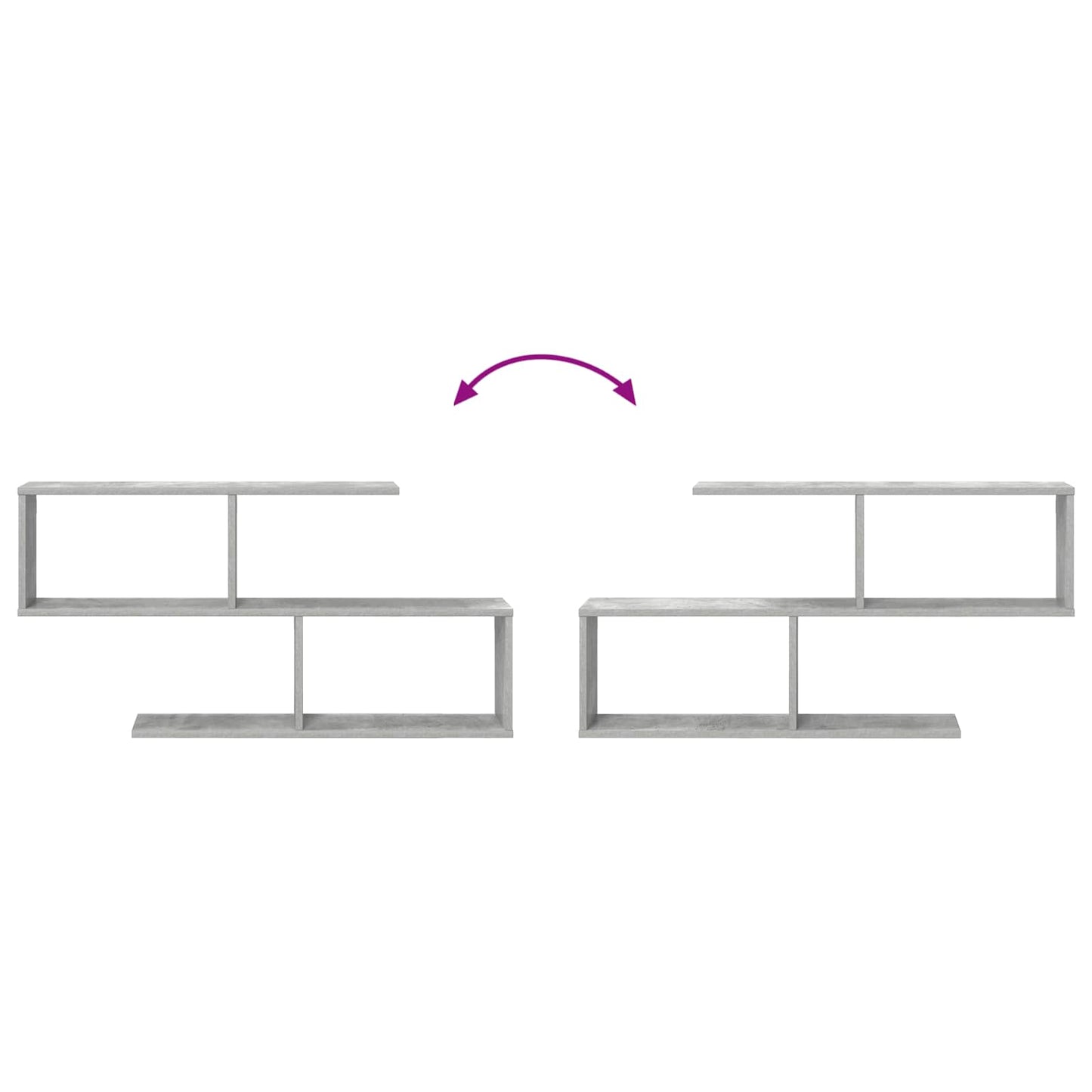 Wall Shelf Concrete Grey 100 x 12 x 50.5 cm Engineered Wood