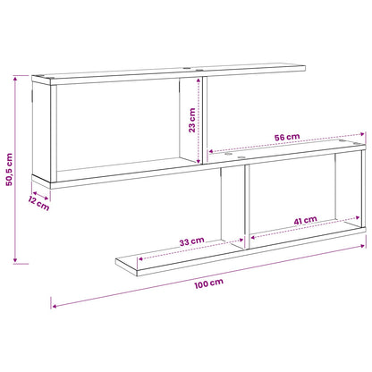Wall Shelf Grey Sonoma 100 x 12 x 50.5 cm Engineered Wood