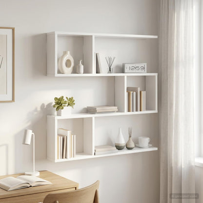 Wall Shelf White 80 x 12 x 79.5 cm Engineered Wood