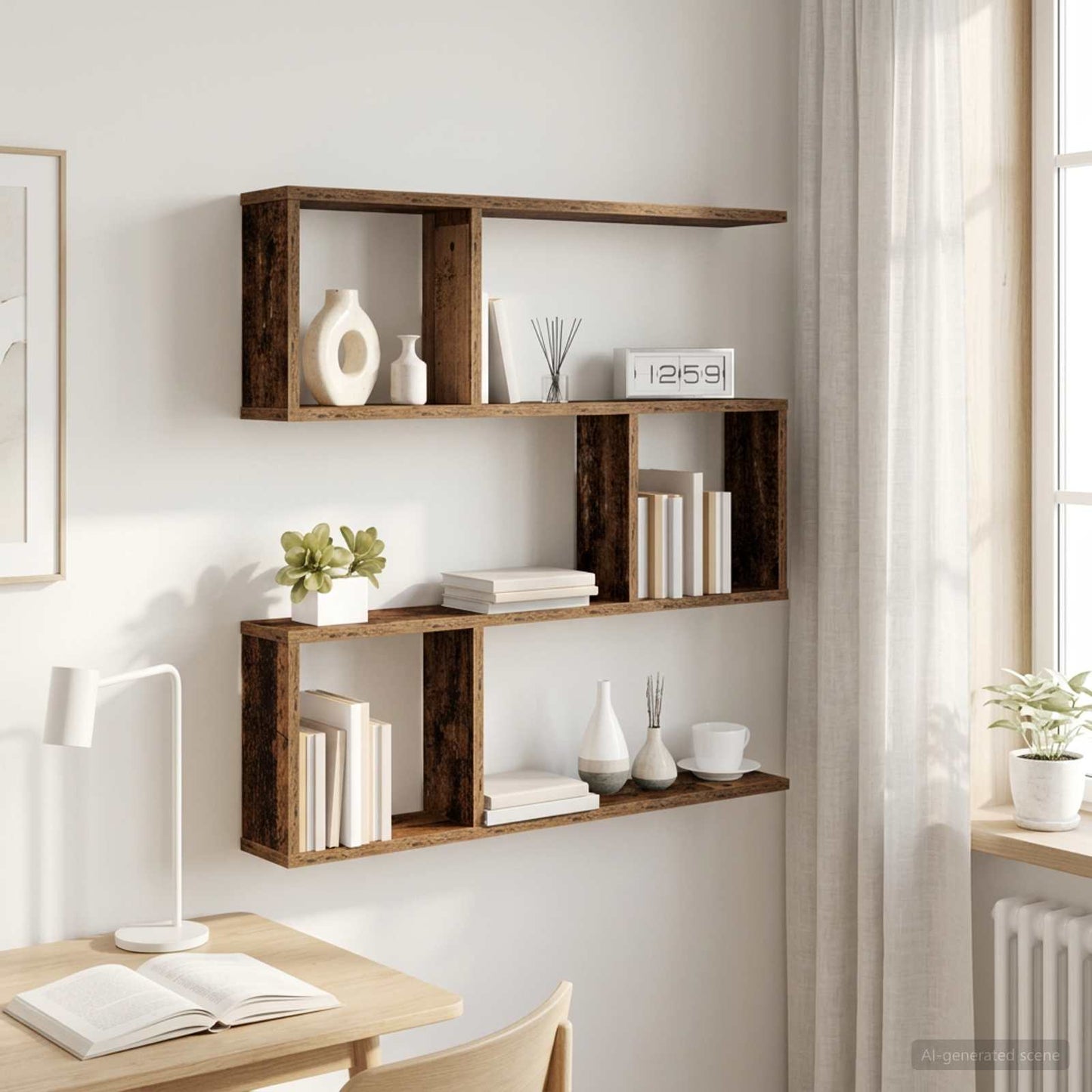 Wall Shelf Old Wood 80 x 12 x 79.5 cm Engineered Wood