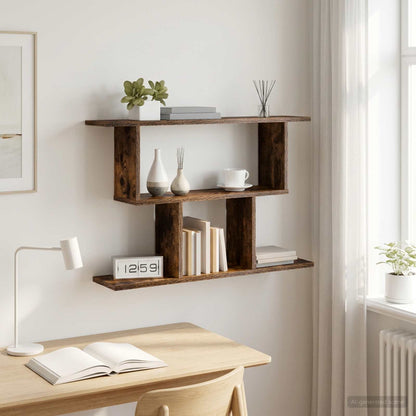 Wall Shelf Smoked Oak 80 x 15 x 50.5 cm Engineered Wood