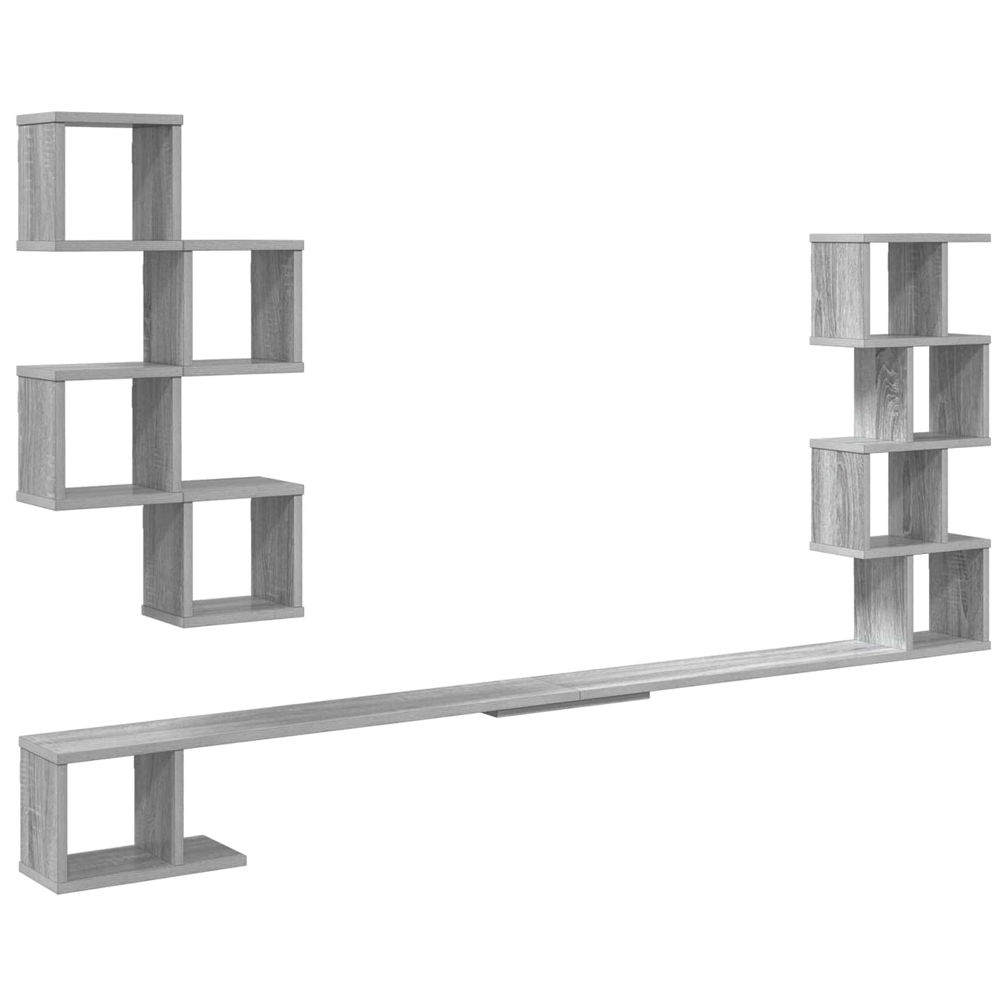 Wall-Mounted TV Shelf Grey Sonoma 180 x 15 x 94 cm