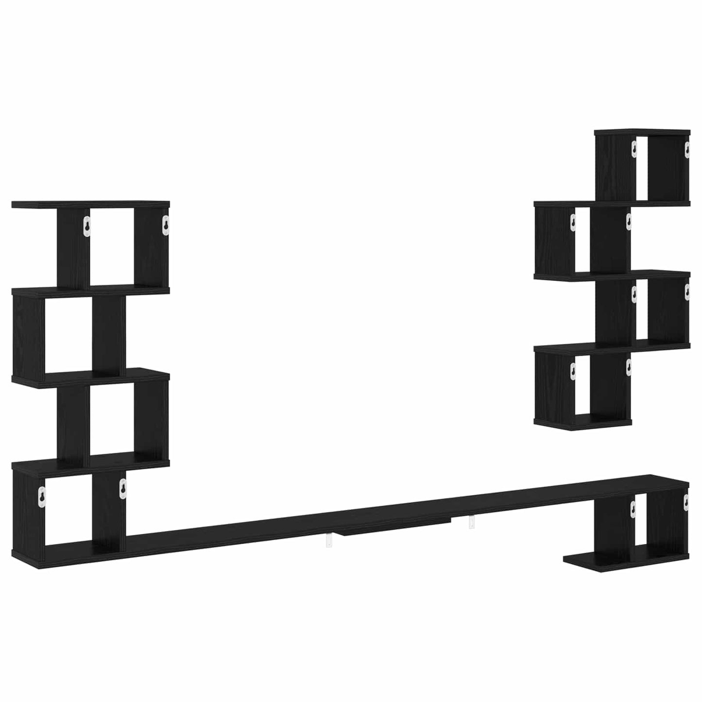 Wall-Mounted TV Shelf Black Oak 200 x 15 x 94 cm