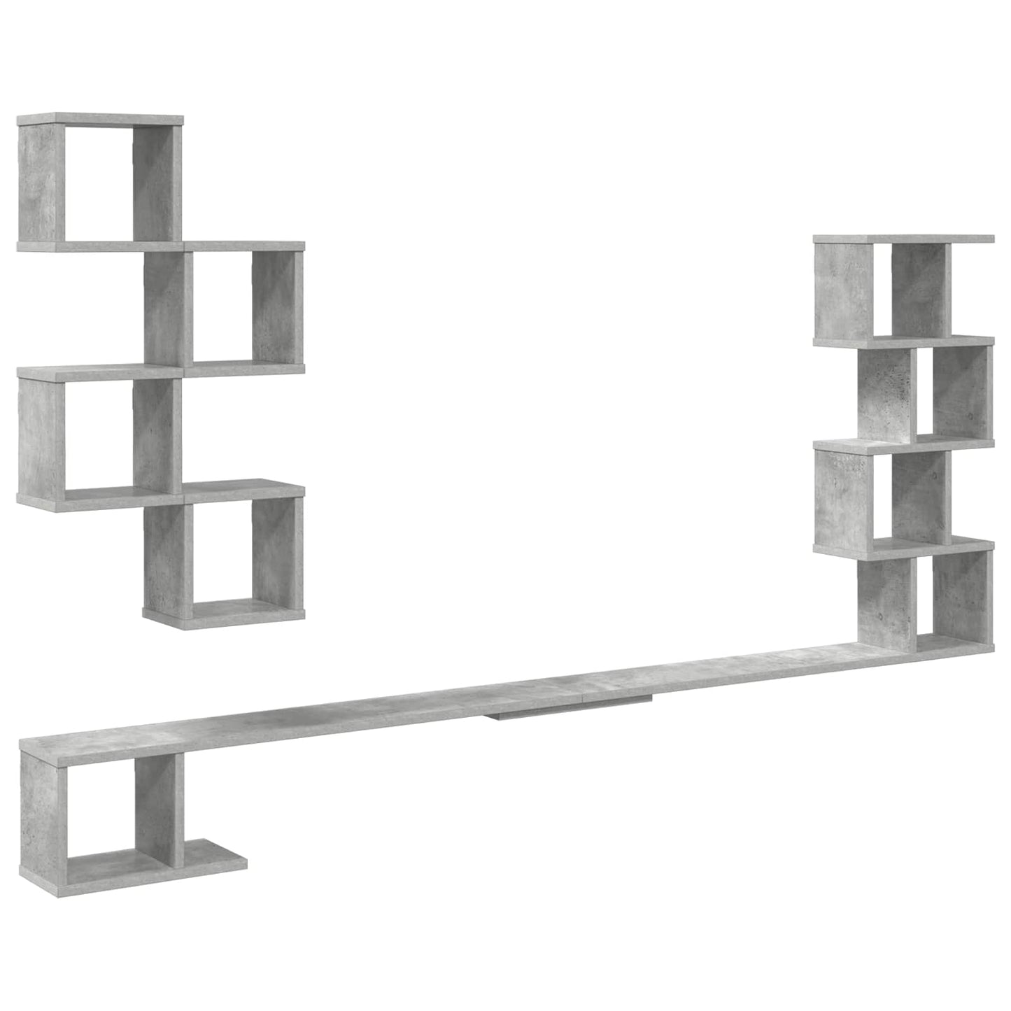 Wall-Mounted TV Shelf Concrete Grey 200 x 15 x 94 cm