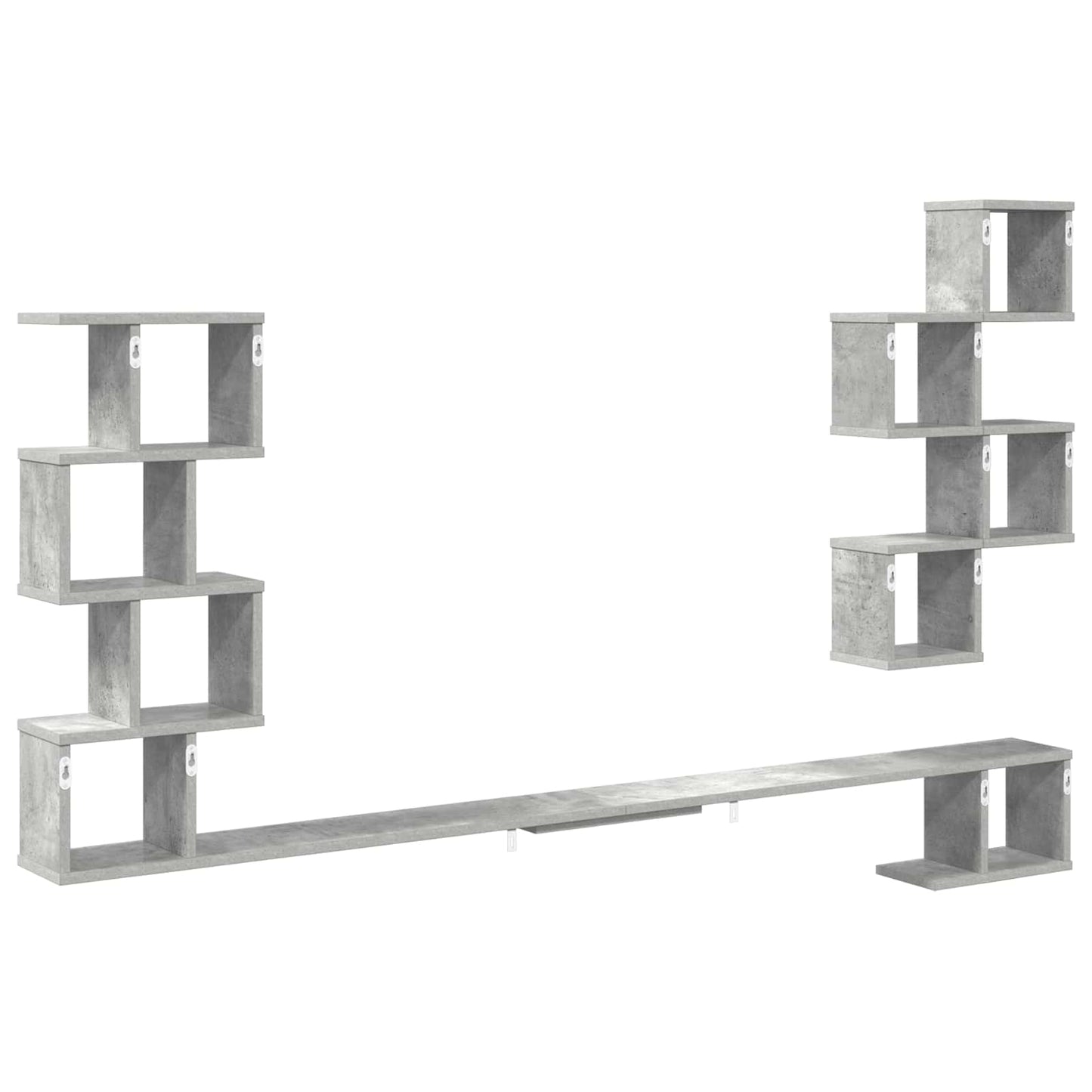 Wall-Mounted TV Shelf Concrete Grey 200 x 15 x 94 cm