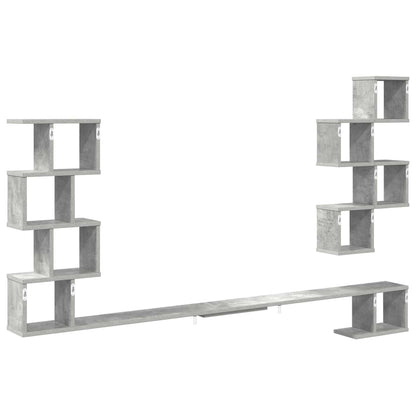 Wall-Mounted TV Shelf Concrete Grey 200 x 15 x 94 cm