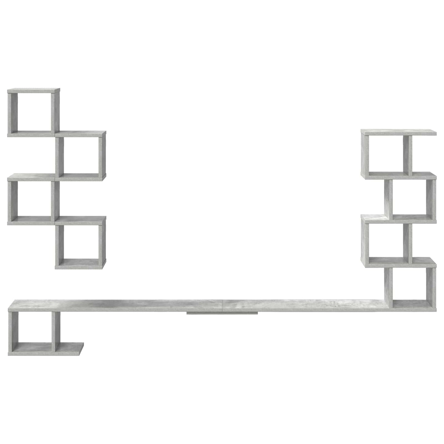 Wall-Mounted TV Shelf Concrete Grey 200 x 15 x 94 cm