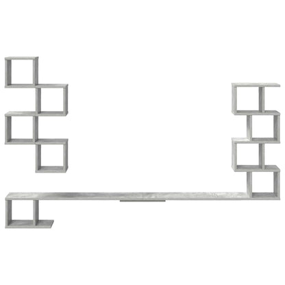 Wall-Mounted TV Shelf Concrete Grey 200 x 15 x 94 cm