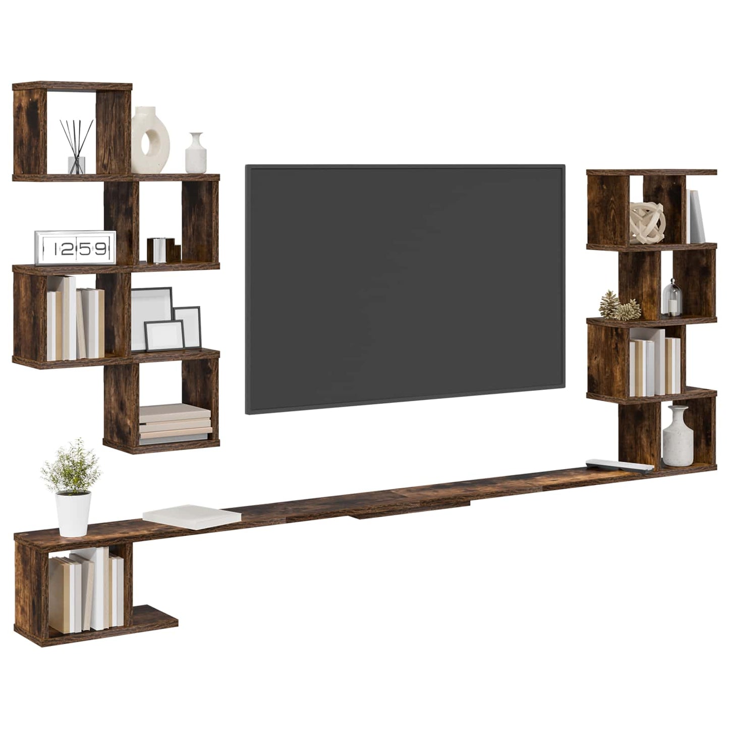 Wall-Mounted TV Shelf Smoked Oak 200 x 15 x 94 cm