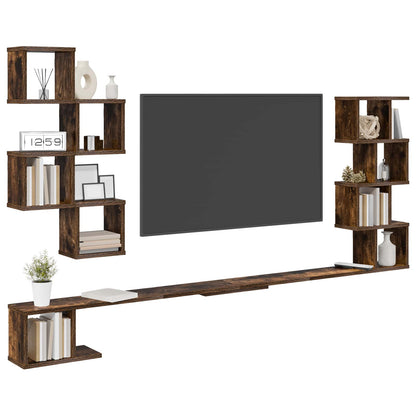 Wall-Mounted TV Shelf Smoked Oak 200 x 15 x 94 cm