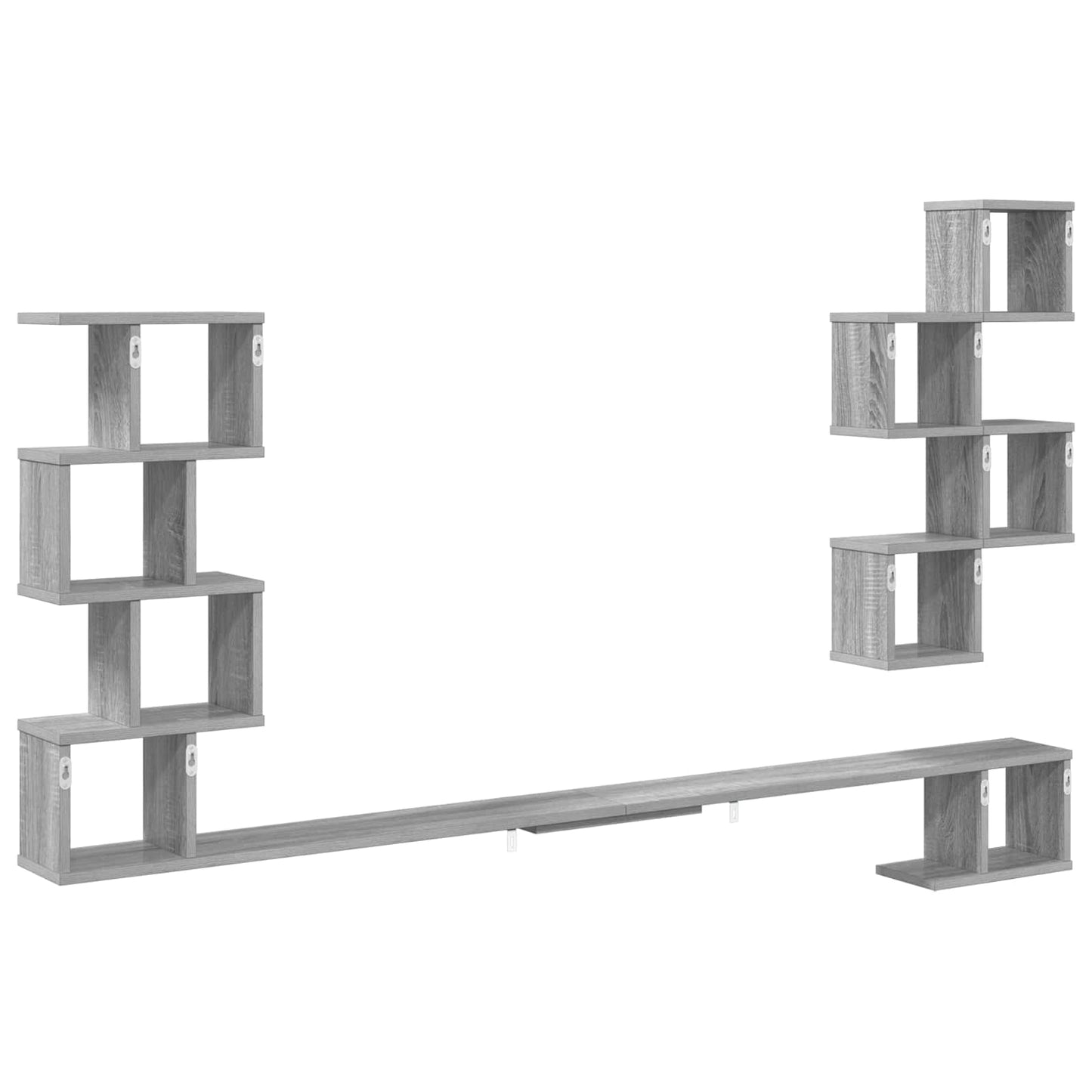 Wall-Mounted TV Shelf Grey Sonoma 200 x 15 x 94 cm