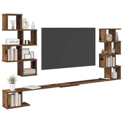 Wall-Mounted TV Shelf Old Wood 200 x 15 x 94 cm Engineered Wood
