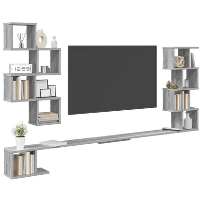 Wall-Mounted TV Shelf Grey Sonoma 160 x 15 x 94 cm