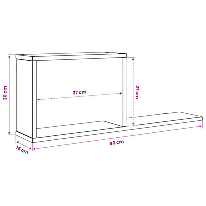 Floating Shelves Black Oak 80 x 15 x 30 cm Engineered Wood