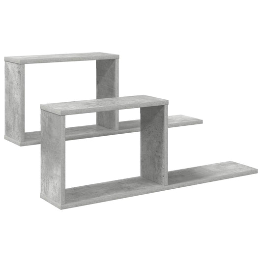 Floating Shelves 2 pcs Concrete Grey 80 x 15 x 30 cm