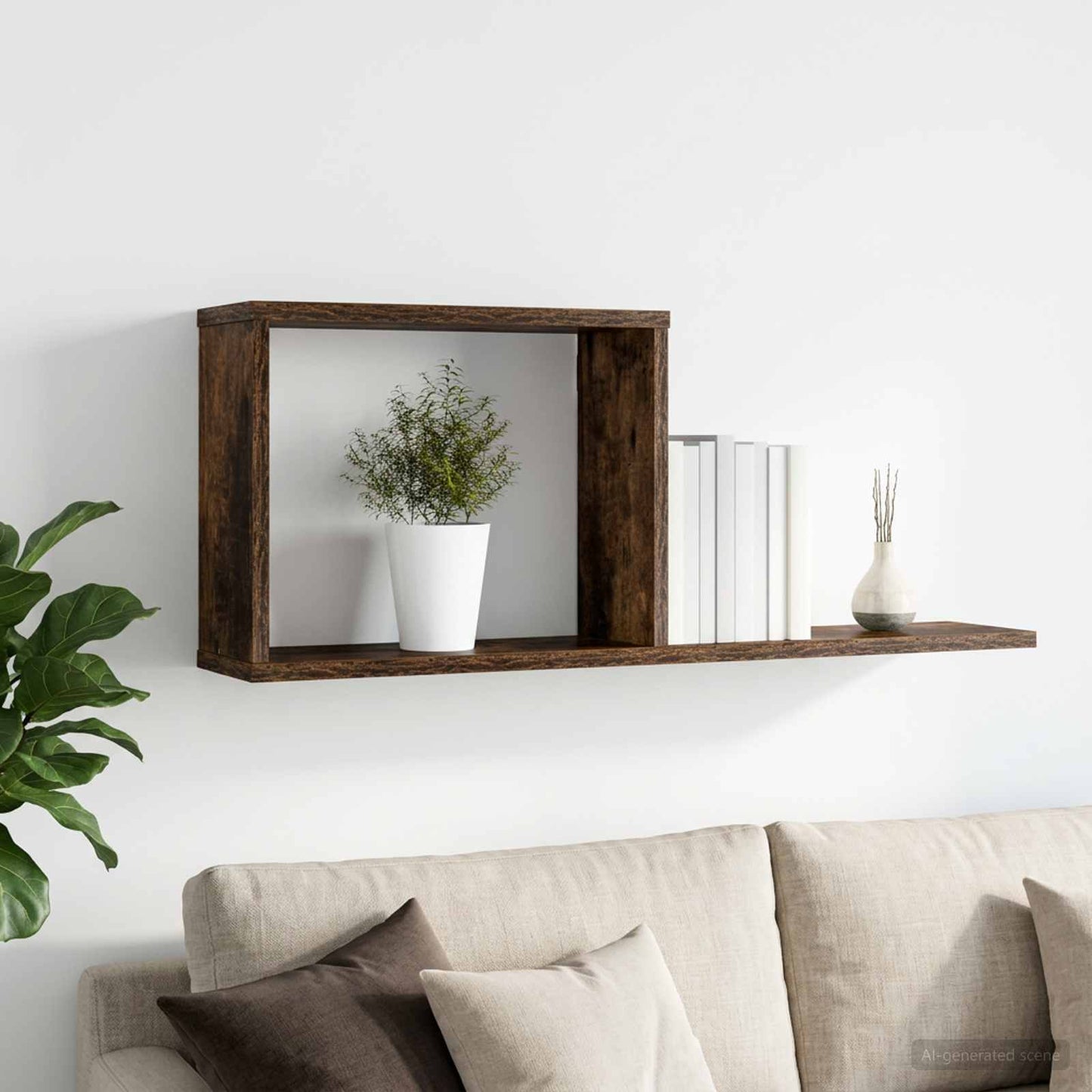 Floating Shelves Smoked Oak 80 x 15 x 30 cm Engineered Wood