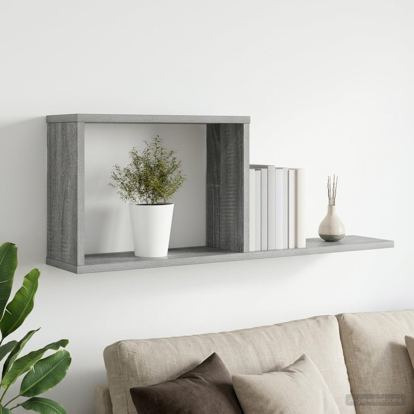 Floating Shelves Grey Sonoma 80 x 15 x 30 cm Engineered Wood