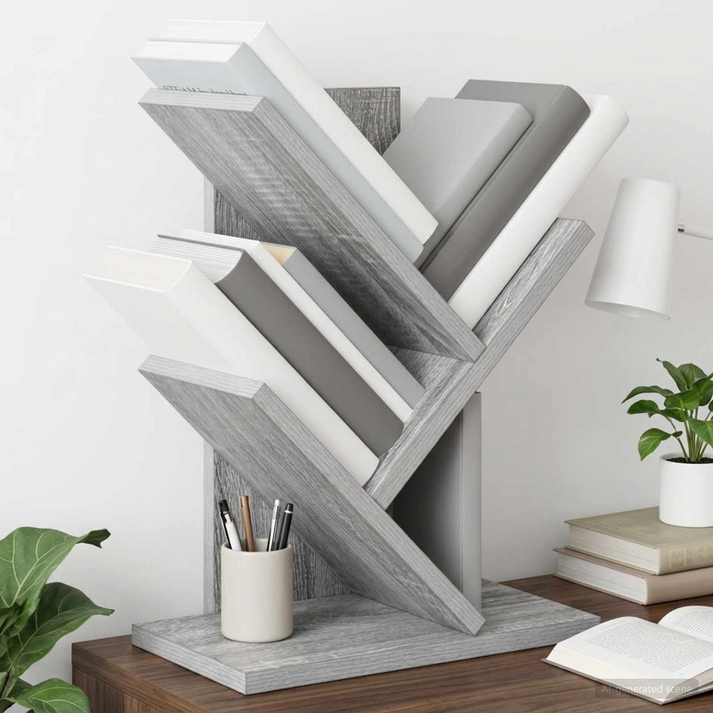 Tree Bookshelf 3-Tier 30 x 18 x 40 cm Engineered Wood