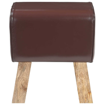 Bench 40 x 30 x 45 cm Real Leather Dark Brown