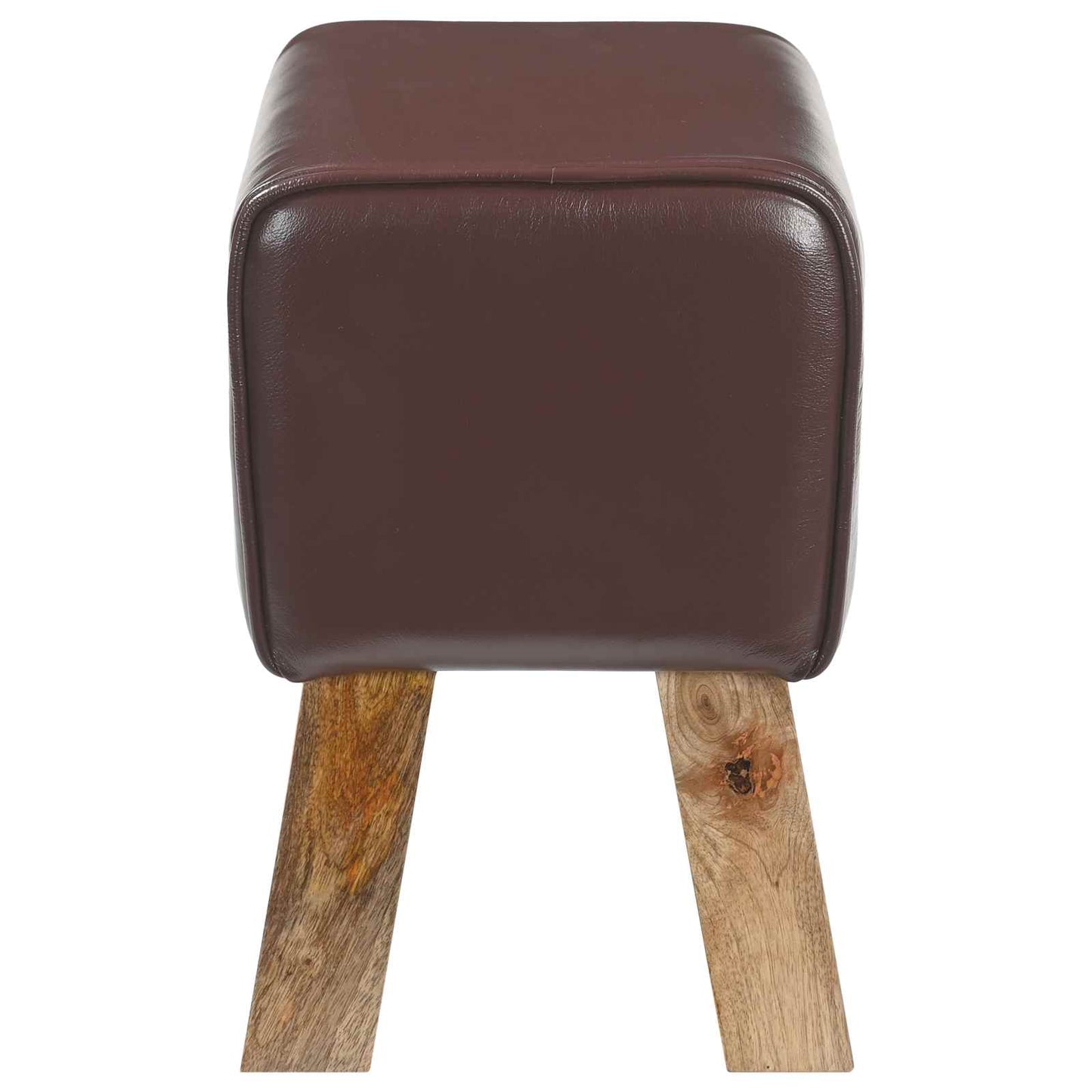 Bench 40 x 30 x 45 cm Real Leather Dark Brown